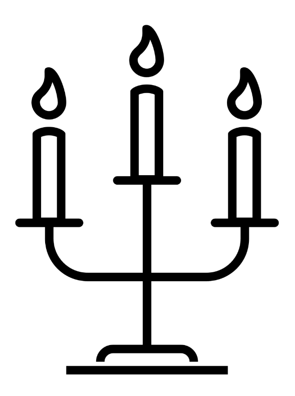 Coloring page Shapes holidays candlestick christmas